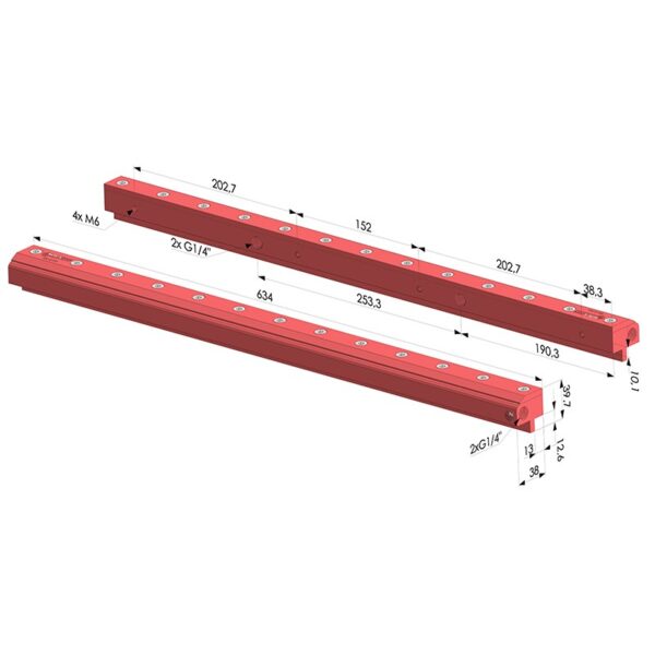 luftvorhang-einfacher-strahl-serie-ra-2-l-634-mm mass Novacom Druckluft